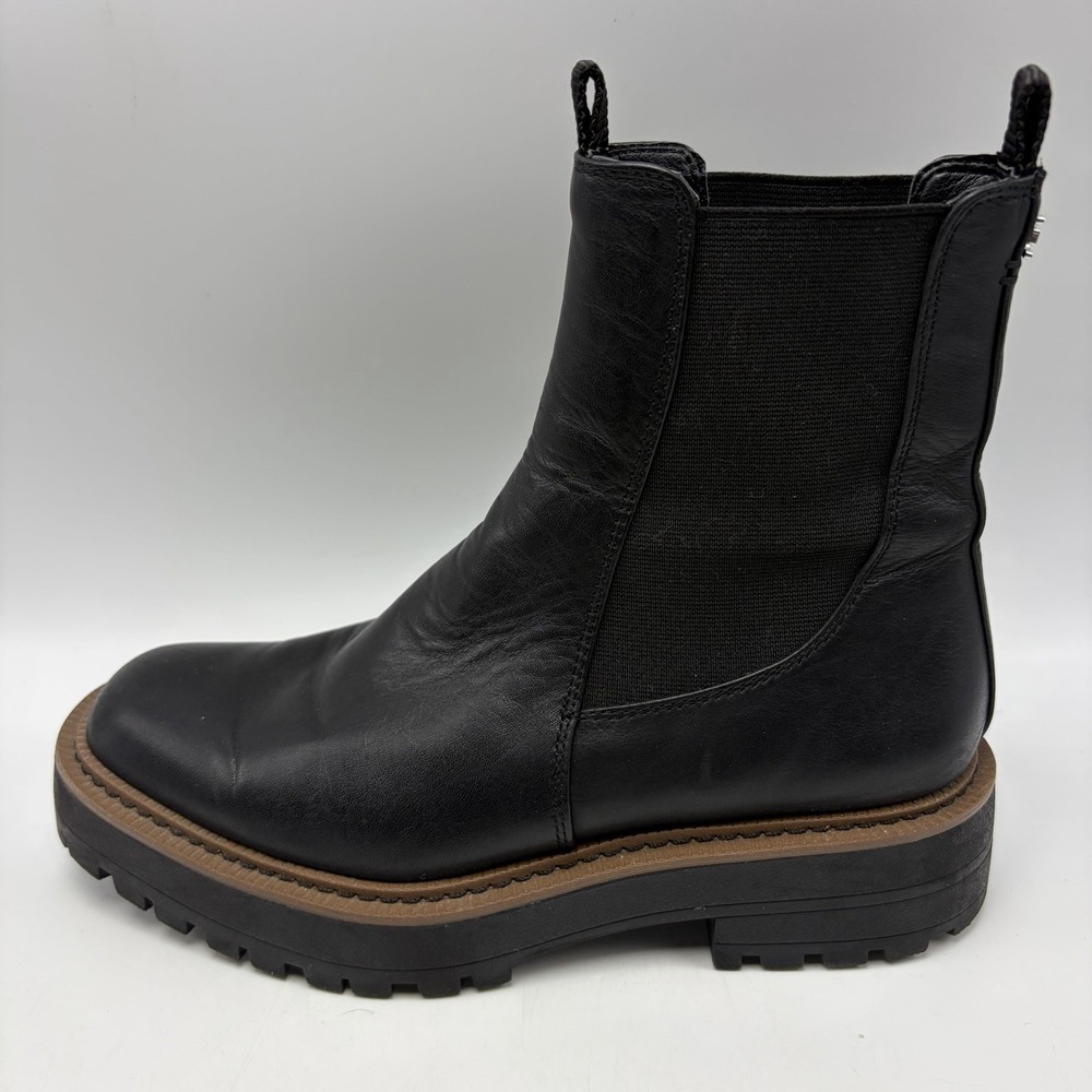 Sam Edelman Laguna Chelsea Boot Womens 8 M Black Leather Lug Sole Casual